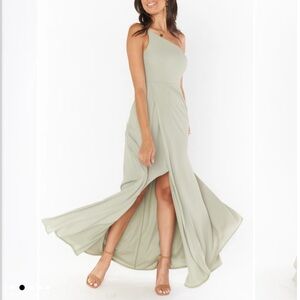 Show Me Your MuMu One Shoulder Dress in Sage
